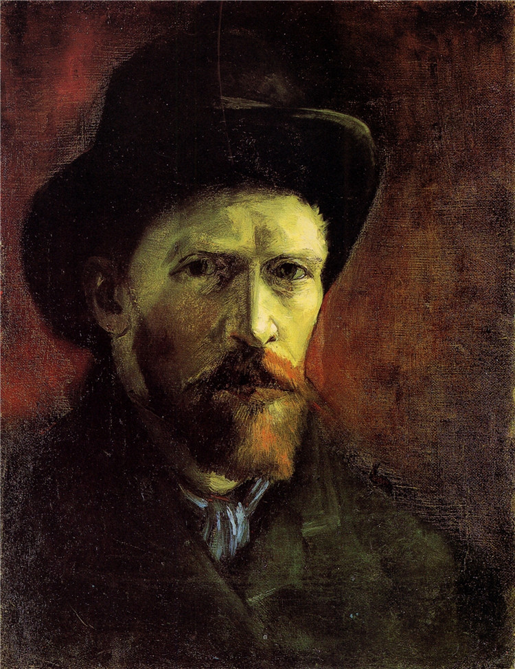 Self-Portrait With Dark Felt Hat Van Gogh Oil Painting